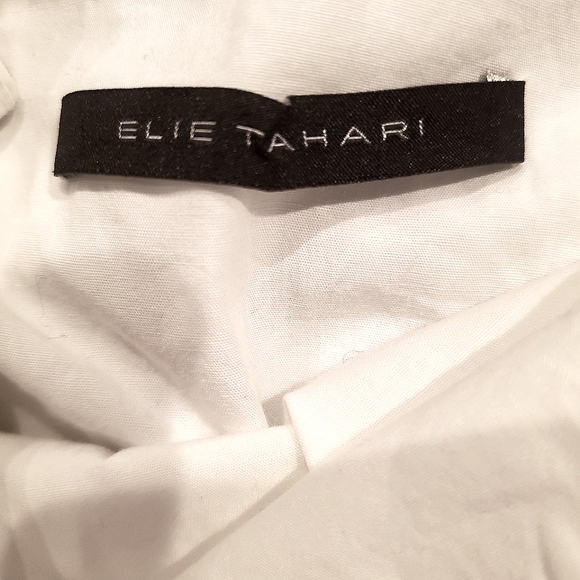 Elie Tahari cotton fit flare pleated gathered skirt 10 - Picture 3 of 6